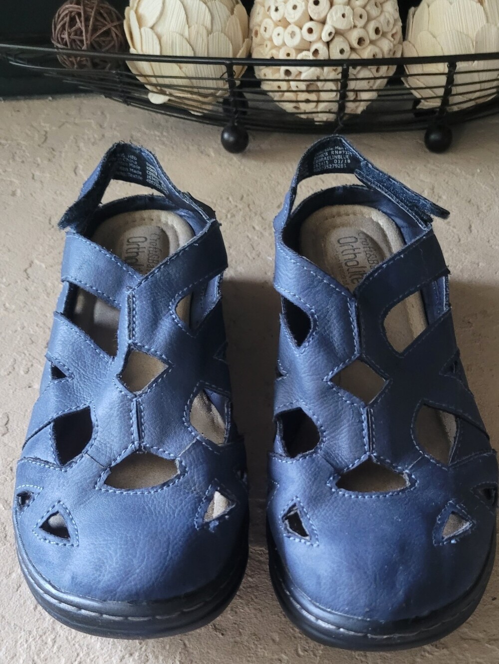 Size 6.5 M Croft & Barrow Blue Ortholite Comfort Women Sandals